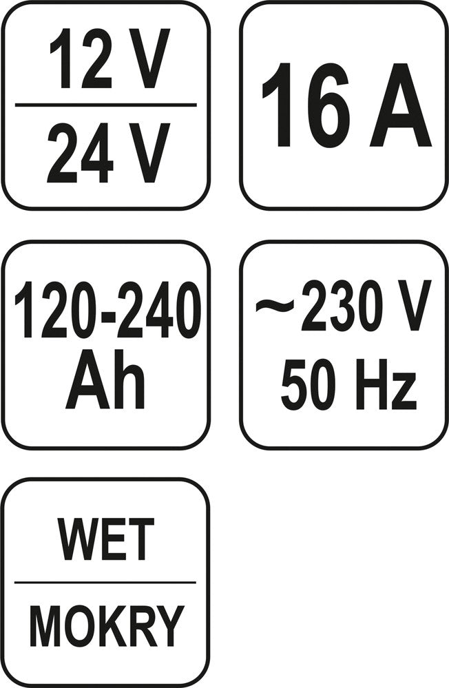 Pakrovėjas | 12/24V, START / BOST 20A, 240 Ah (YT-8304)