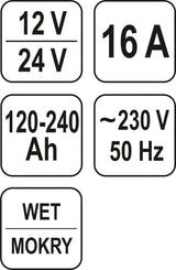Pakrovėjas | 12/24V, START / BOST 20A, 240 Ah (YT-8304)