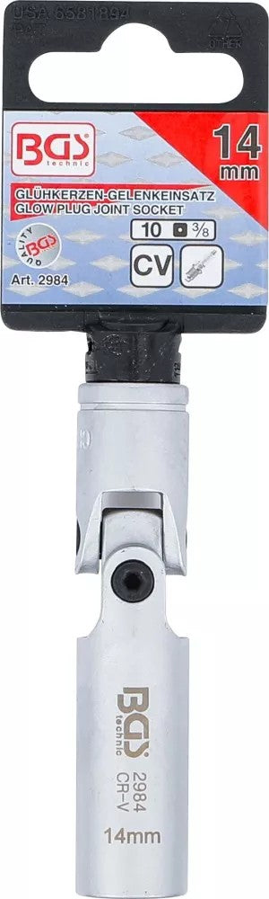 Šarnyrinė galvutė kaitinimo žvakėms | 10 mm (3/8") | 14 mm (2984)