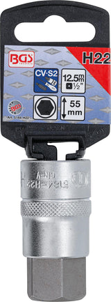Antgalis įpresuotas į galvutę | 12,5 mm (1/2") | hex šešiakampis 22 mm (5184-H22)