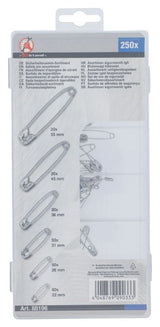 ASSORTMENT OF PINS (SPLIT PINS) | 22–55 MM | 6 SIZES | 250 PCS (88196)