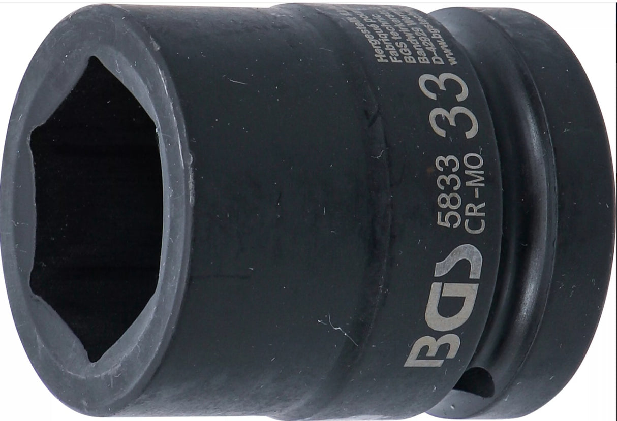 IMPACT SOCKET, HEXAGON | 25 MM (1") DRIVE | 33 MM (5833)