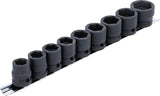 Smūginių galvučių rinkinys | patrumpintos | 12,5 mm (1/2") | 13 - 24 mm | 9 vnt. (9551)