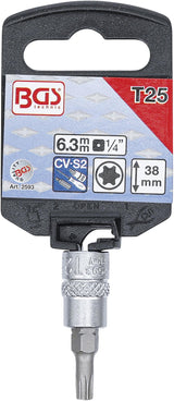 Antgalis įpresuotas į galvutę | 6.3 mm (1/4") | T-Star (Torx) T25 (2593)