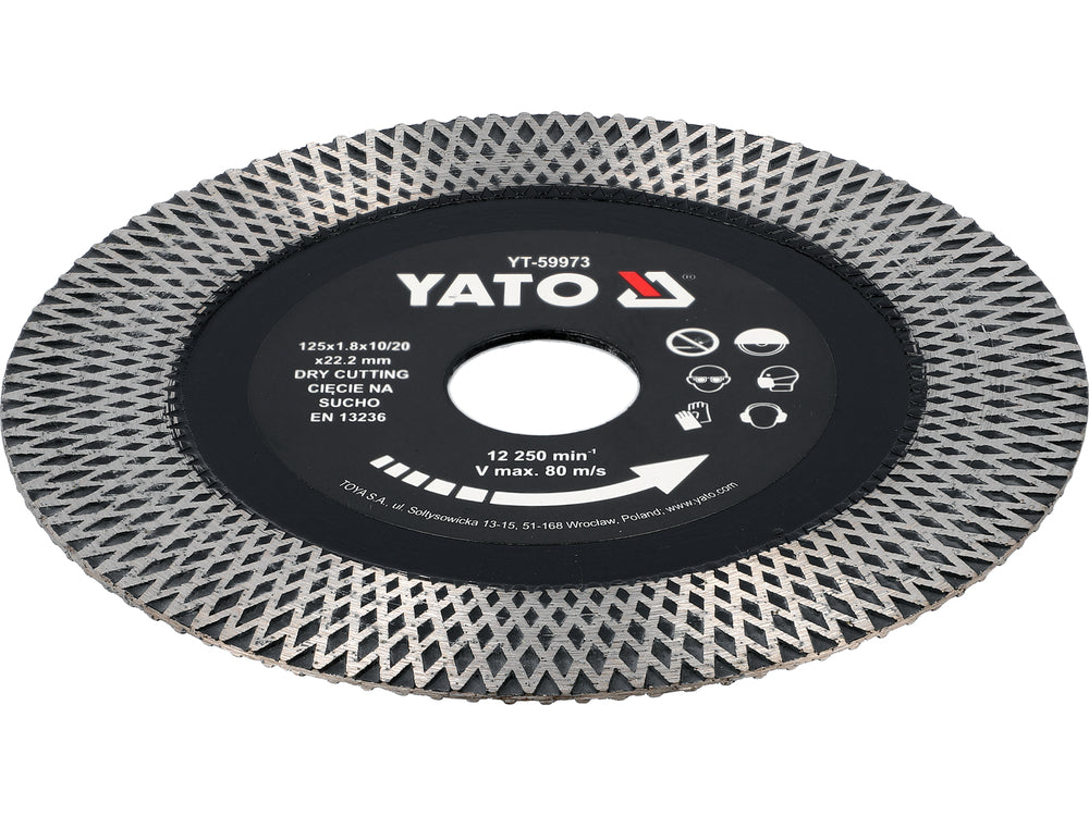 DIAMOND BLADE FOR CERAMIC TILES 125X20X10X22.23MM (YT-59973)