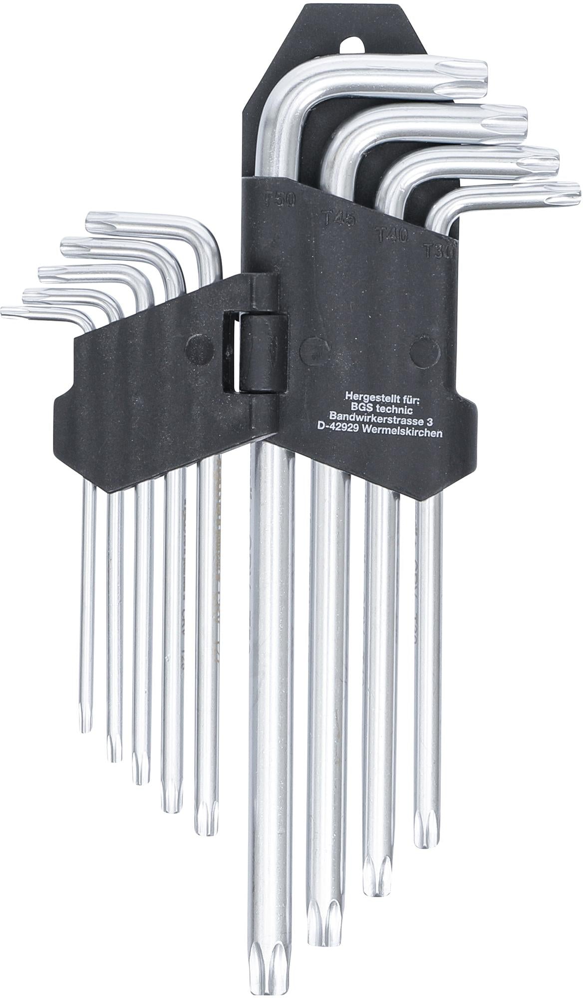 L tipo raktų rinkinys | ilgi | T-Star (Torx) T10-T50 | 9 vnt. (816)