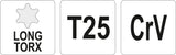 L tipo raktas | ilgas tipas | T-Star (Torx) T25 (YT-05497)