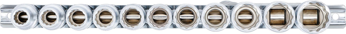 Galvučių rinkinys 12 kampų | 12,5 mm (1/2") | 10 - 21 mm | 11 vnt. (9107)