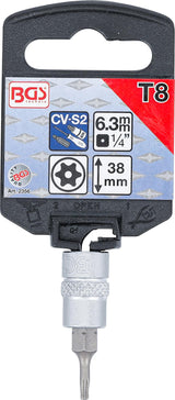 Antgalis įpresuotas į galvutę | 6.3 mm (1/4") | T-Star su skyle (Torx) T8 (2356)
