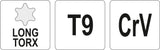 L tipo raktas | ilgas tipas | T-Star (Torx) T9 (YT-05493)