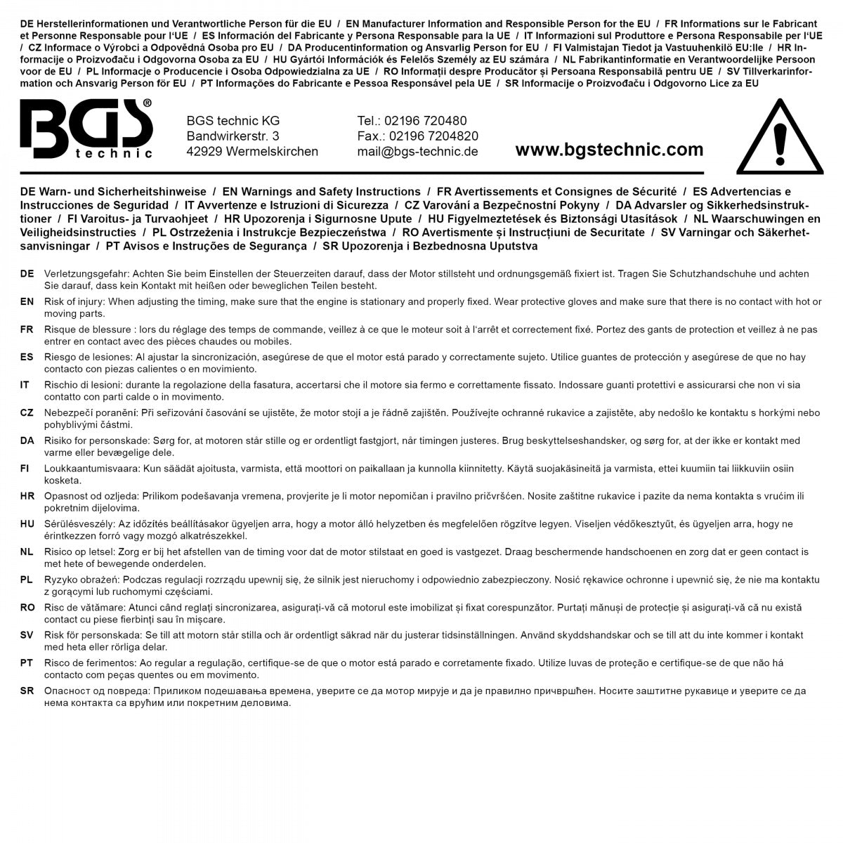 Paskirstymo veleno rakinimo įrankis | iš BGS 8155 (8155-8)