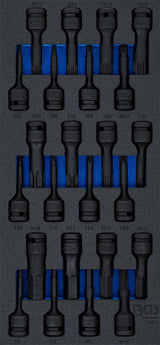 Набор ударных бит | torx/hex/spline | 12,5 mm (1/2") | с кейсом | 24 шт.