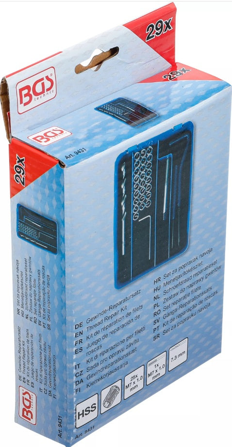 Sriegio remonto rinkinys | M7 x 1,0 | 29 vnt. (9431)