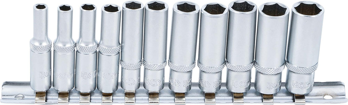 Galvučių rinkinys, šešiakampės, ilgos | 6.3 mm (1/4") | Coliniai dydžiai | 11 vnt. (2429)