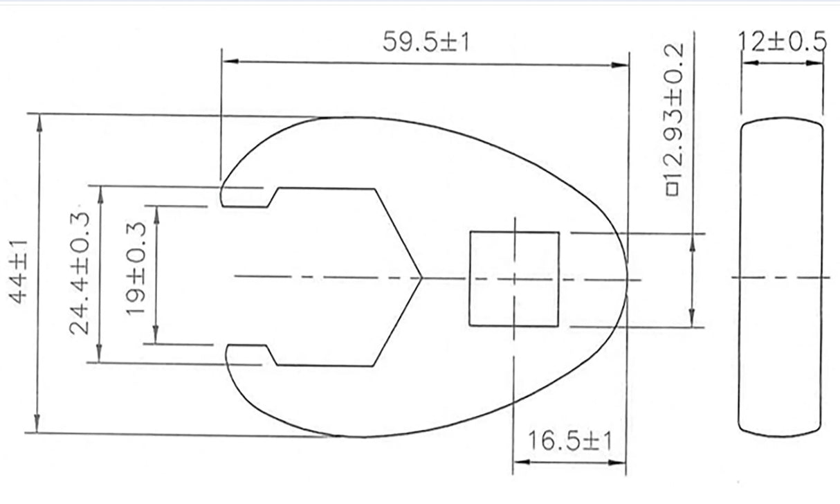 Raktas varnos koja | 12,5 mm (1/2") | 24 mm (1757-24)