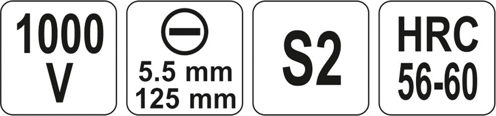 Izoliuotas atsuktuvas elektrikui | 1000V | 5,5x125 mm (YT-2818)