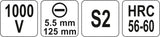 Izoliuotas atsuktuvas elektrikui | 1000V | 5,5x125 mm (YT-2818)