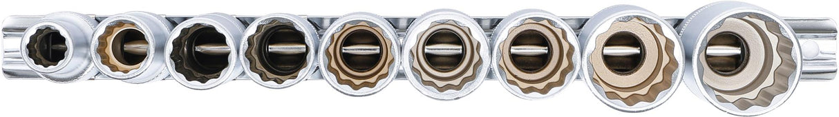 Набор головок 12-гранных, длинных | 12,5 mm (1/2") | 10 - 24 mm | 9 шт.
