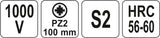 Izoliuotas atsuktuvas elektrikui | 1000V | PZ2x100 mm (YT-2826)