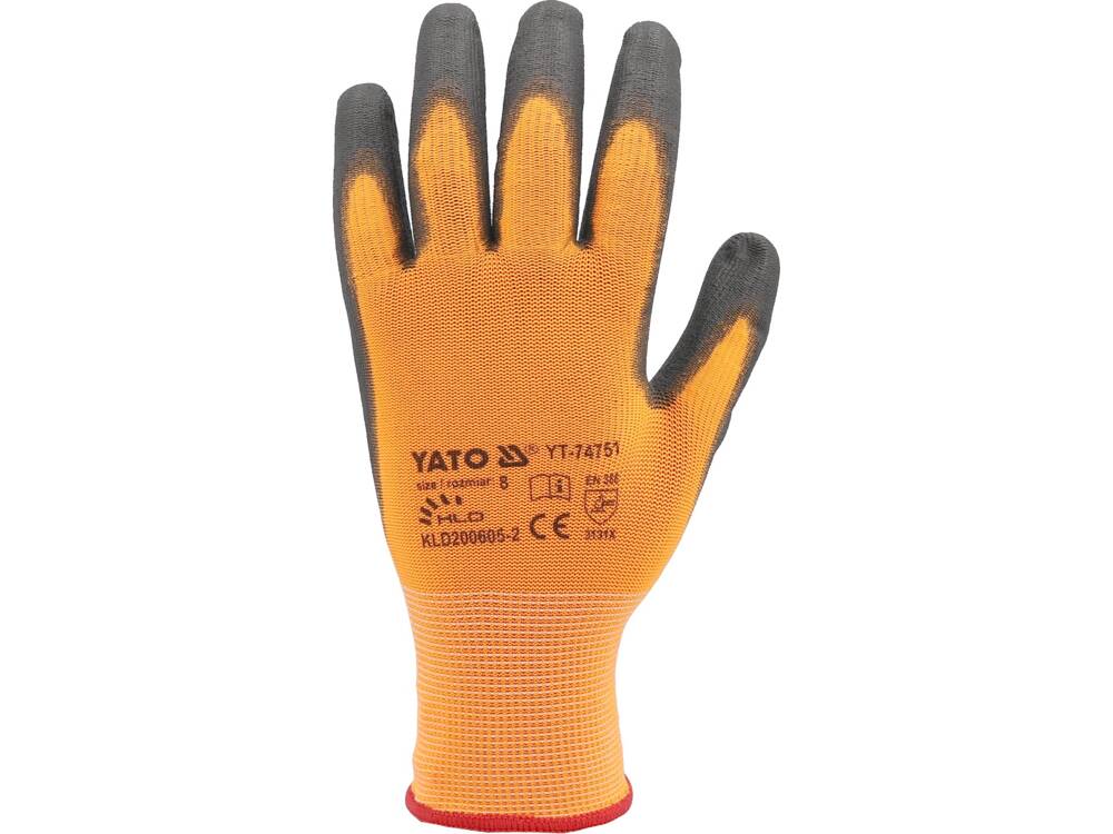 SAFETY GLOVES TOUCHSCREEN FINGERS PU S. 8 (YT-74751)
