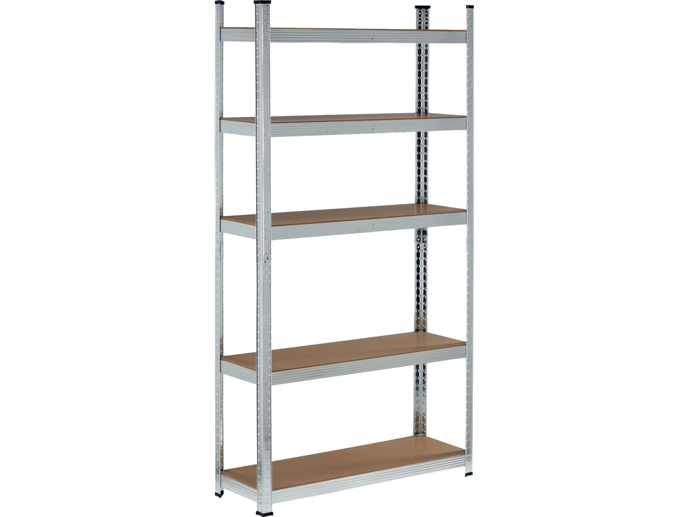GALVANISED STORAGE SHELF | 5 SHELVES | HDF BOARDS | 180 X 90 X 40 CM (78485)