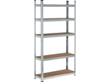 GALVANISED STORAGE SHELF | 5 SHELVES | HDF BOARDS | 180 X 90 X 40 CM (78485)