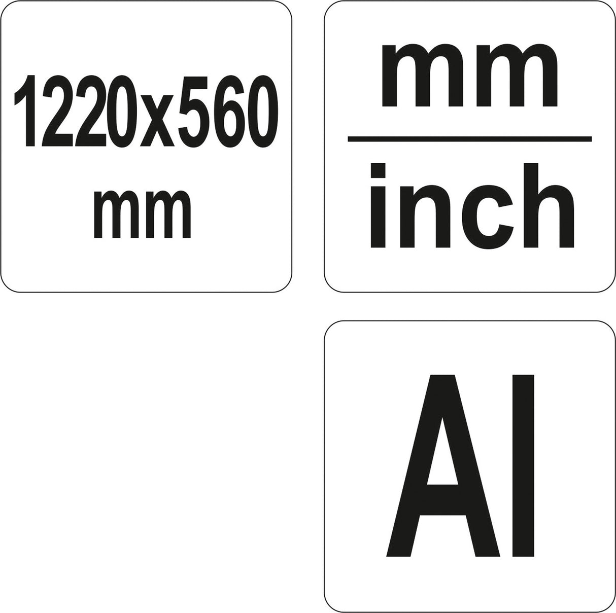 Kampainis reguliuojamas | aliuminis | 1270 mm x 560 mm (YT-70792)