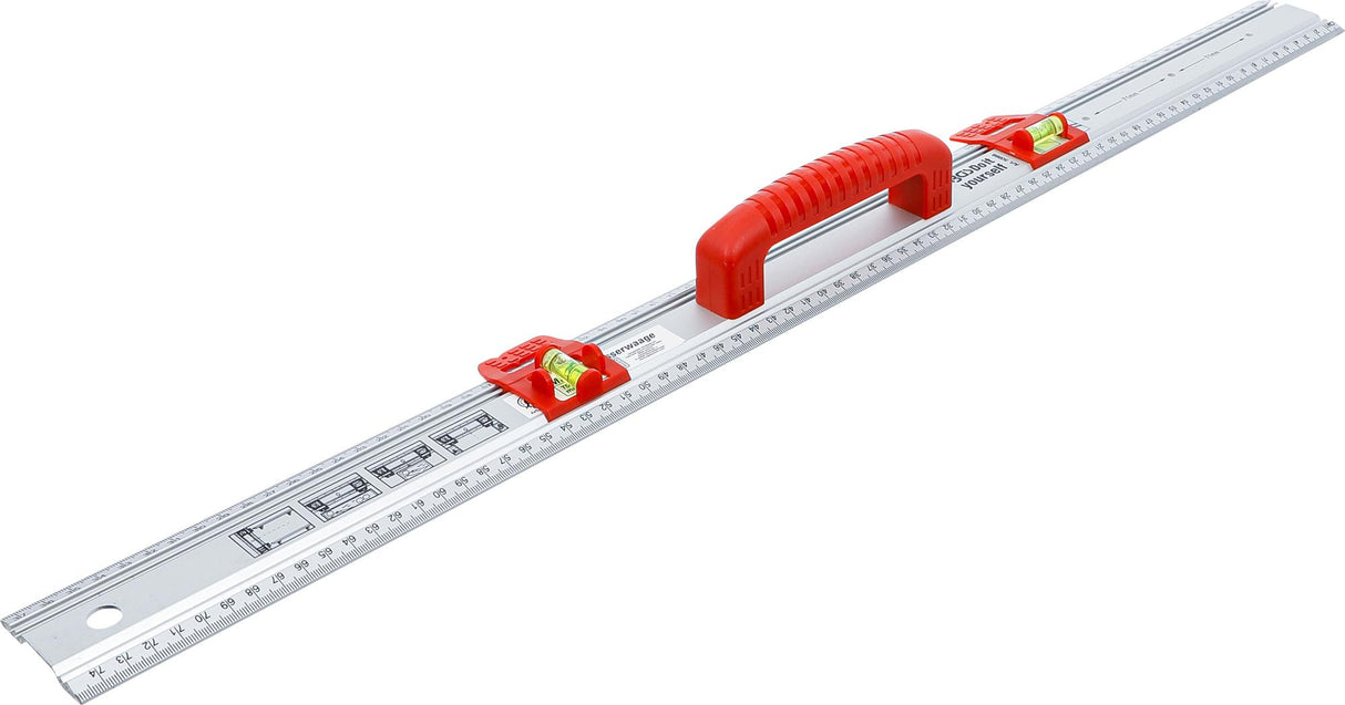 Pjovimo ir žymėjimo liniuotė | su rankena ir gulsčiuku | 750 mm (50866)