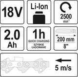 Akumuliatorinis teleskopinis grandininis pjūklas | 18V 200-280 cm (YT-82836)