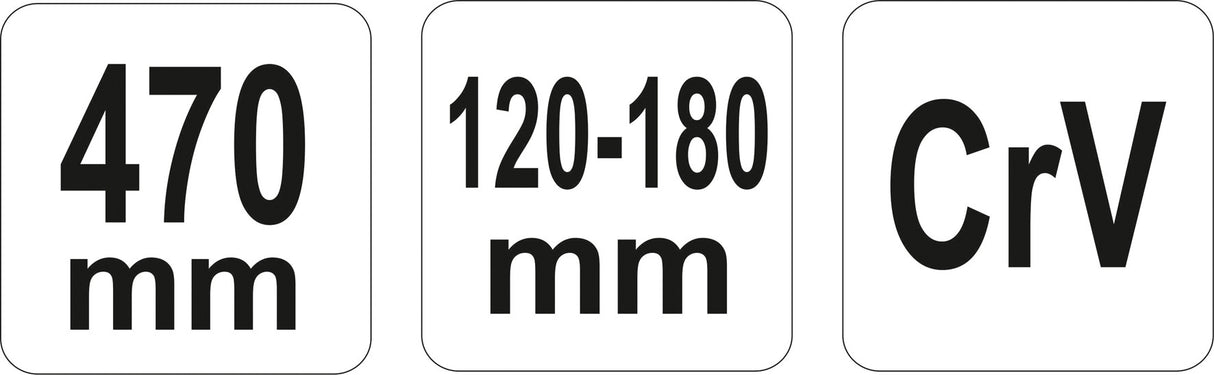 Raktas užmetamas šarnyrinis Cr-V, 120-180 mm (YT-01674)