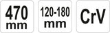 Raktas užmetamas šarnyrinis Cr-V, 120-180 mm (YT-01674)