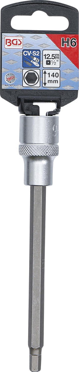 Бита запрессованная в головку | длина 140 mm | 12,5 mm (1/2") | шестигранник 6 mm