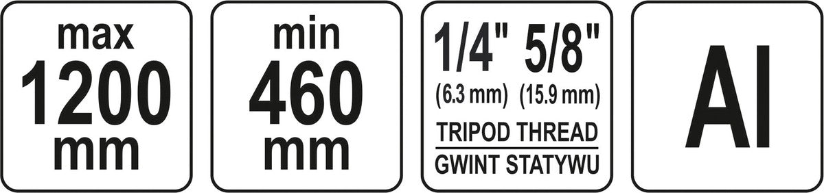 Stovas trikojis | aliuminis | 120 cm (YT-30475)