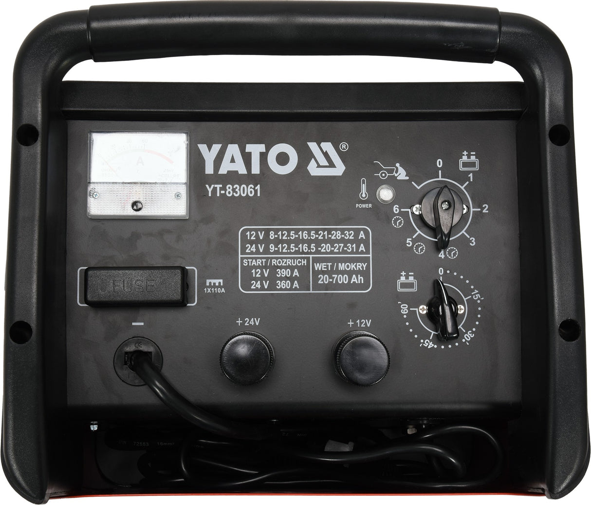 BATTERY CHARGER, JUMP STARTER 20-700 AH (YT-83061)