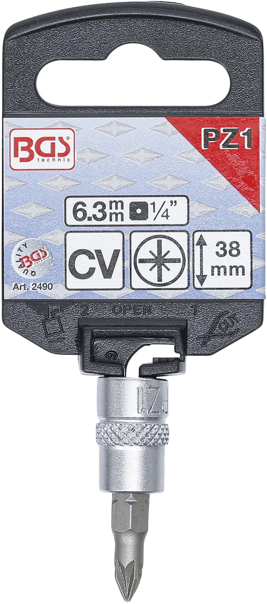 Antgalis įpresuotas į galvutę | 6.3 mm (1/4") | Kryžminis PZ1 (2490)