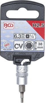 Antgalis įpresuotas į galvutę | 6,3 mm (1/4") | hex šešiakampis 2.5 mm (5154)