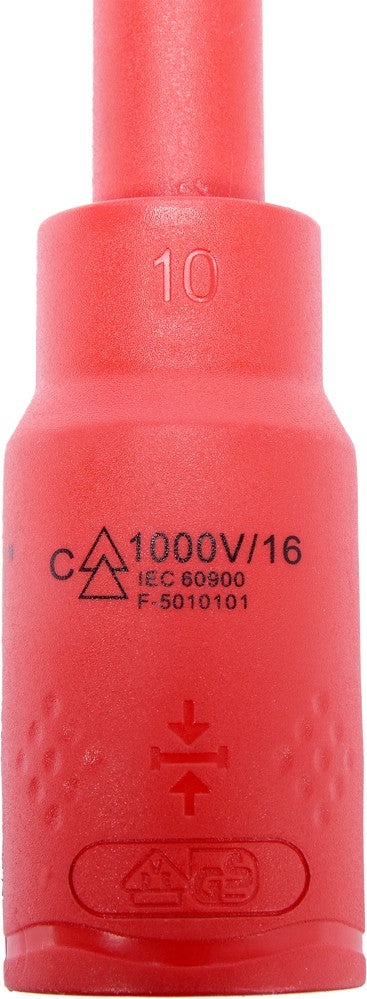 Izoliuotas antgalis elektrikui H4x75mm, 3/8" VDE (YT-21080)