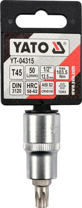 Antgalis įpresuotas į galvutę 1/2", T45 x 55 mm (YT-04315)