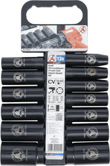 IMPACT SOCKET SET | 12.5 MM (1/2") DRIVE | 10-32 MM | 13 PCS. (95207)