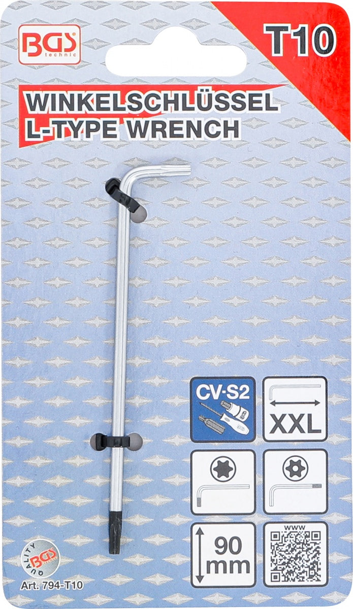 L tipo raktas | ilgas tipas | T-Star (su skyle) (Torx) T10 (794-T10)