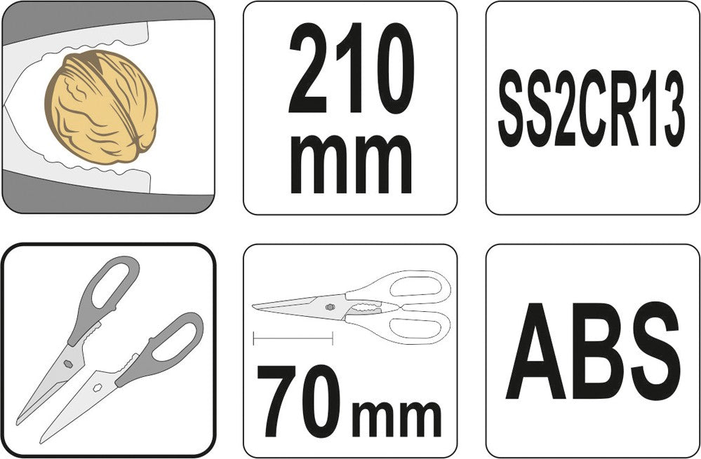 Žirklės virtuvinės sudedamos | 2CR13 (YG-02366)