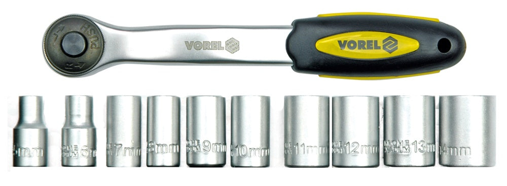 Galvučių rinkinys su terkšle | 12,5 mm (1/2") | 10-24 mm | 19 vnt. (58602)