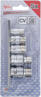 Adapterių rinkinys antgaliams | 6,3 mm (1/4") / 10 mm (3/8") / 12,5 mm (1/2") | 5 vnt. (70103)