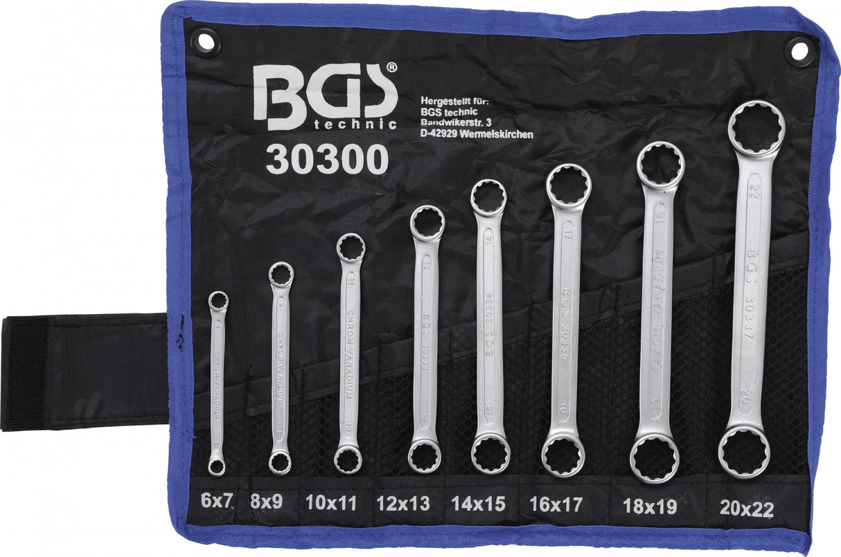 DOUBLE RING SPANNER SET | EXTRA FLAT | 6-22 MM | 8 PCS. (30300)