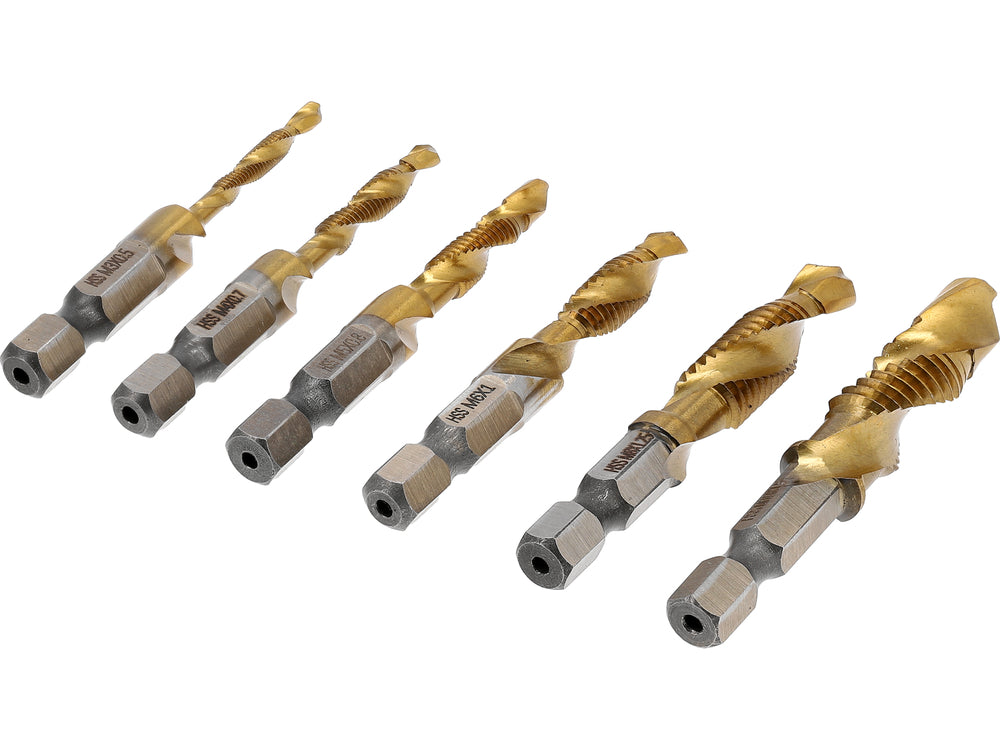 Grąžtų / sriegiklių rinkinys HEX | 6 vnt | M3-M10 (24200)
