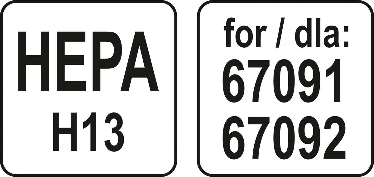 HEPA H13 фильтр для пылесоса 67091, 67092