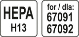 HEPA H13 фильтр для пылесоса 67091, 67092