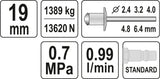 Kniediklis pneumatinis | 3,2-6,4 mm (YT-3618)