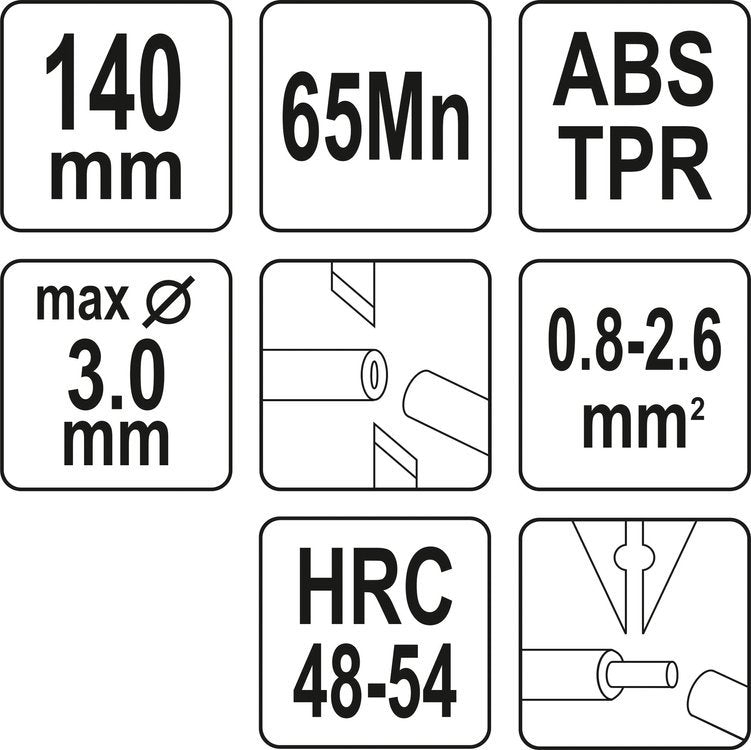 Бокорезы с функцией зачистки проводов | 140 mm / 0.8-2.6MM2