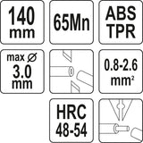 Бокорезы с функцией зачистки проводов | 140 mm / 0.8-2.6MM2